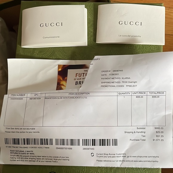 Gucci Princeton slide with fur/black - Picture 7 of 7